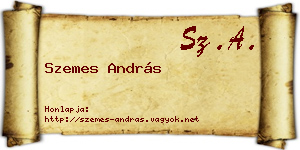 Szemes András névjegykártya
